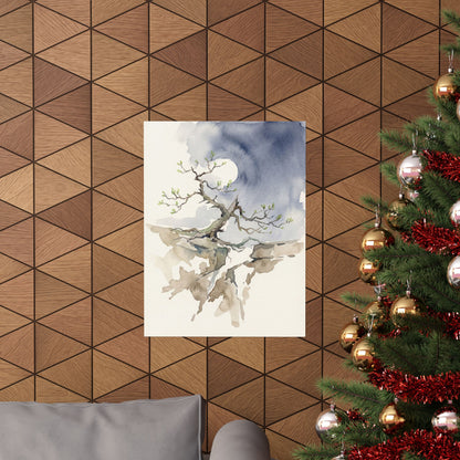 Pine Tree Spring Wall Art Print | Japandi Elegant Design