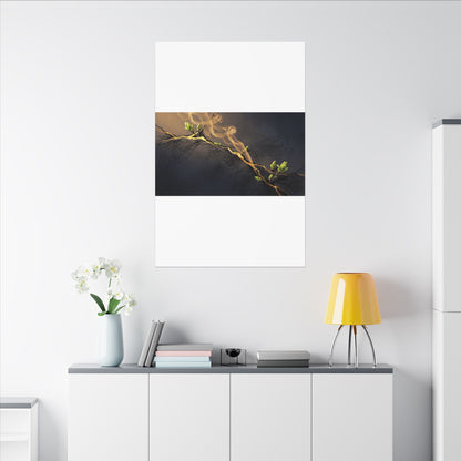 Spring Incense Smoke Gold Vein Canvas Art | Healing Decor
