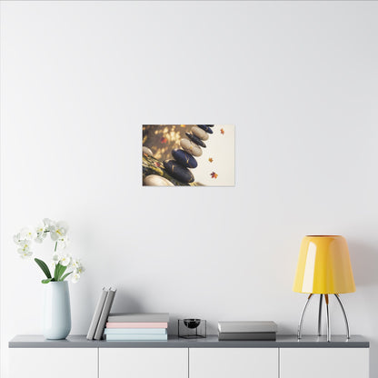 Ma River Stones Canvas Art - Kintsugi Gold Vein