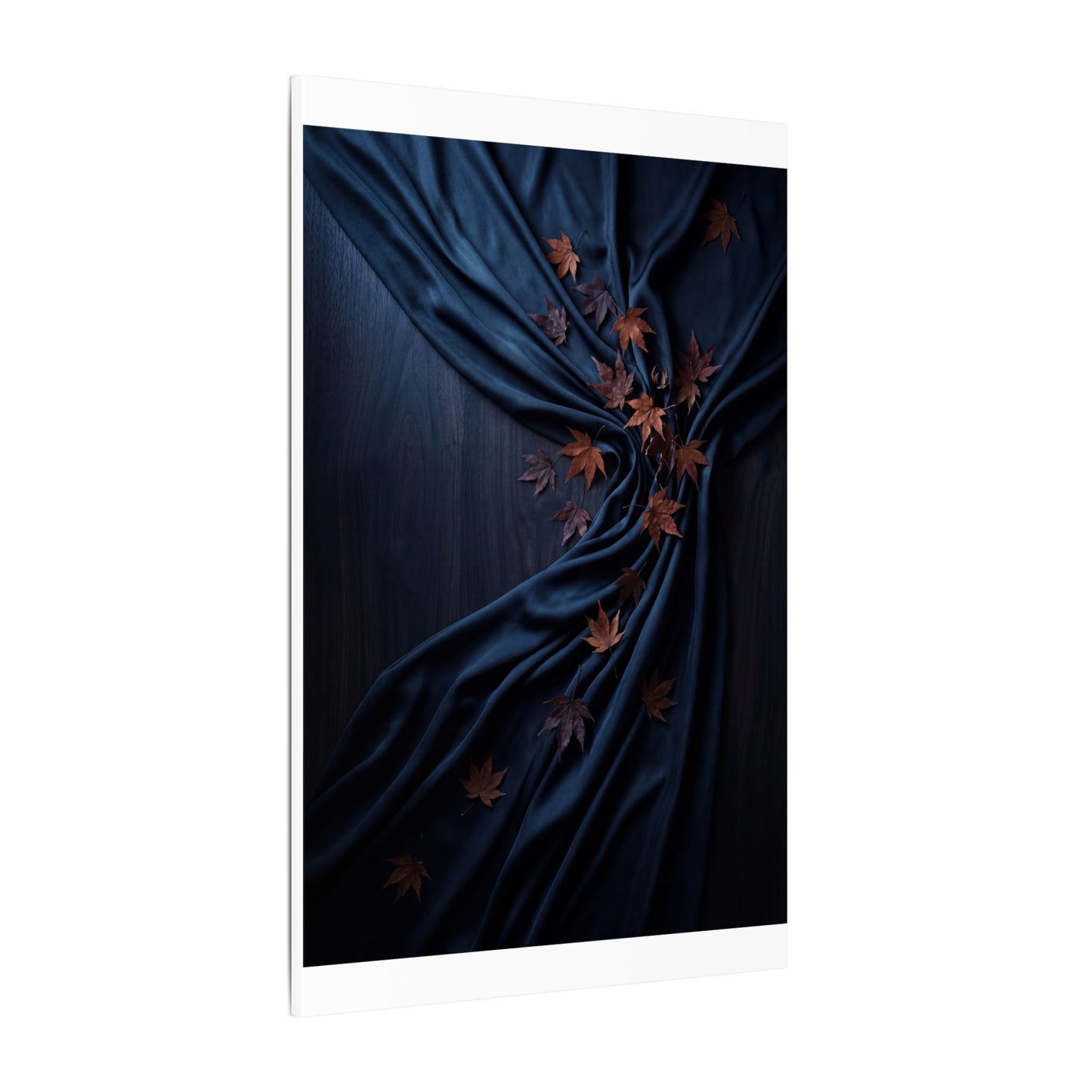 Silk Drape Autumn Canvas Art | Dark Japandi Sophisticated Design