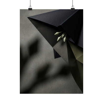 Paper Fold Wall Art Print | Spring Dark Japandi Moody Minimal Art Art Print