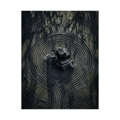 Winter Rock Garden Dark Texture Wall Art Print | Atmospheric Decor