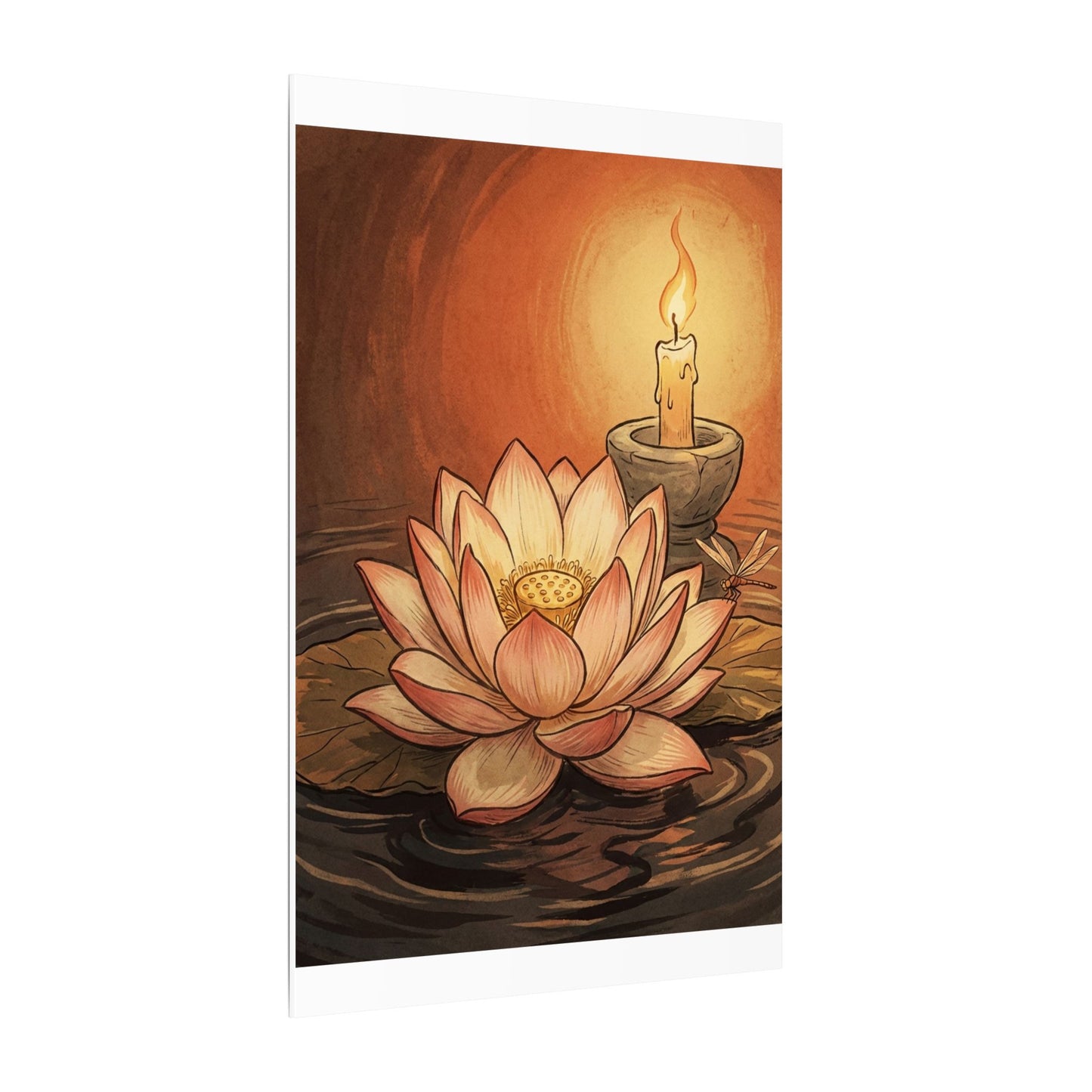 Lotus Flower Summer Canvas Art | Zen Contemplative Design