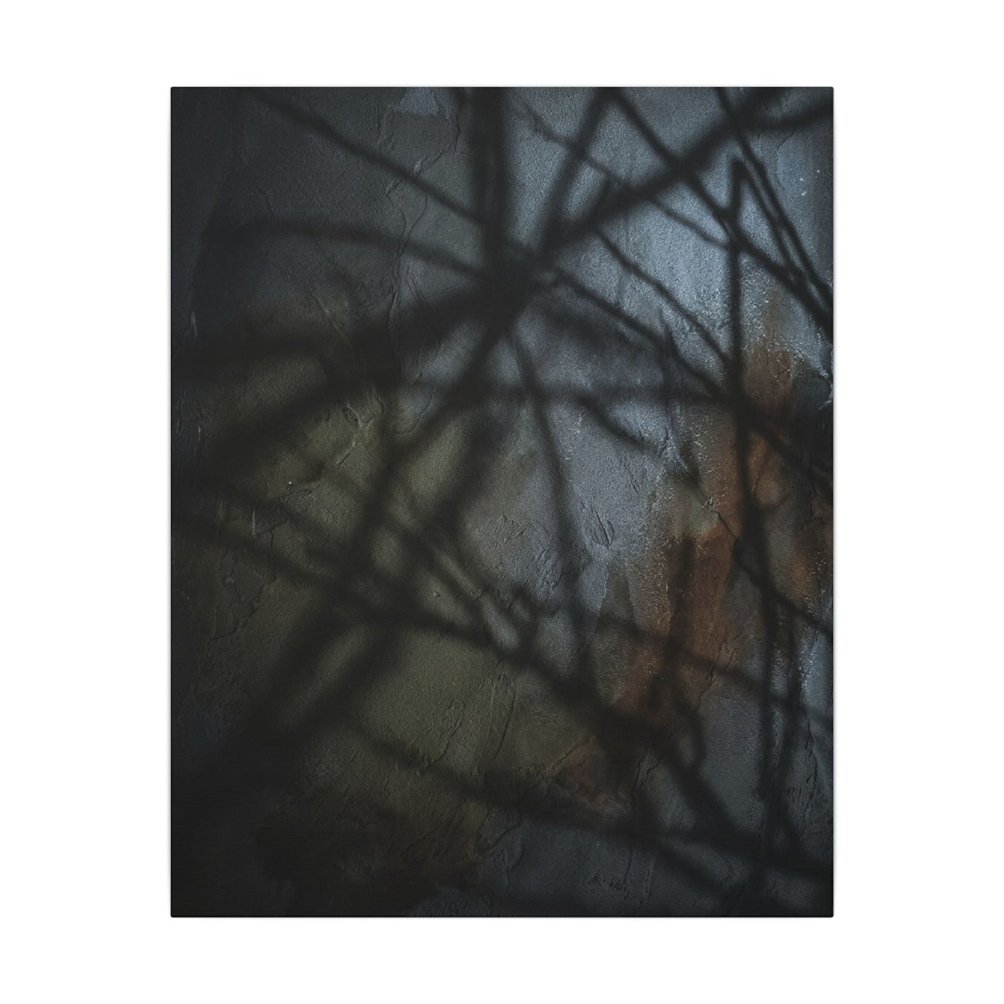 Shadow Play Dark Texture Canvas Art | Sophisticated Dark Japandi Art