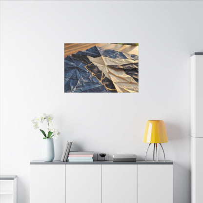 Golden Hour Paper Fold Canvas Art - Kintsugi Ma