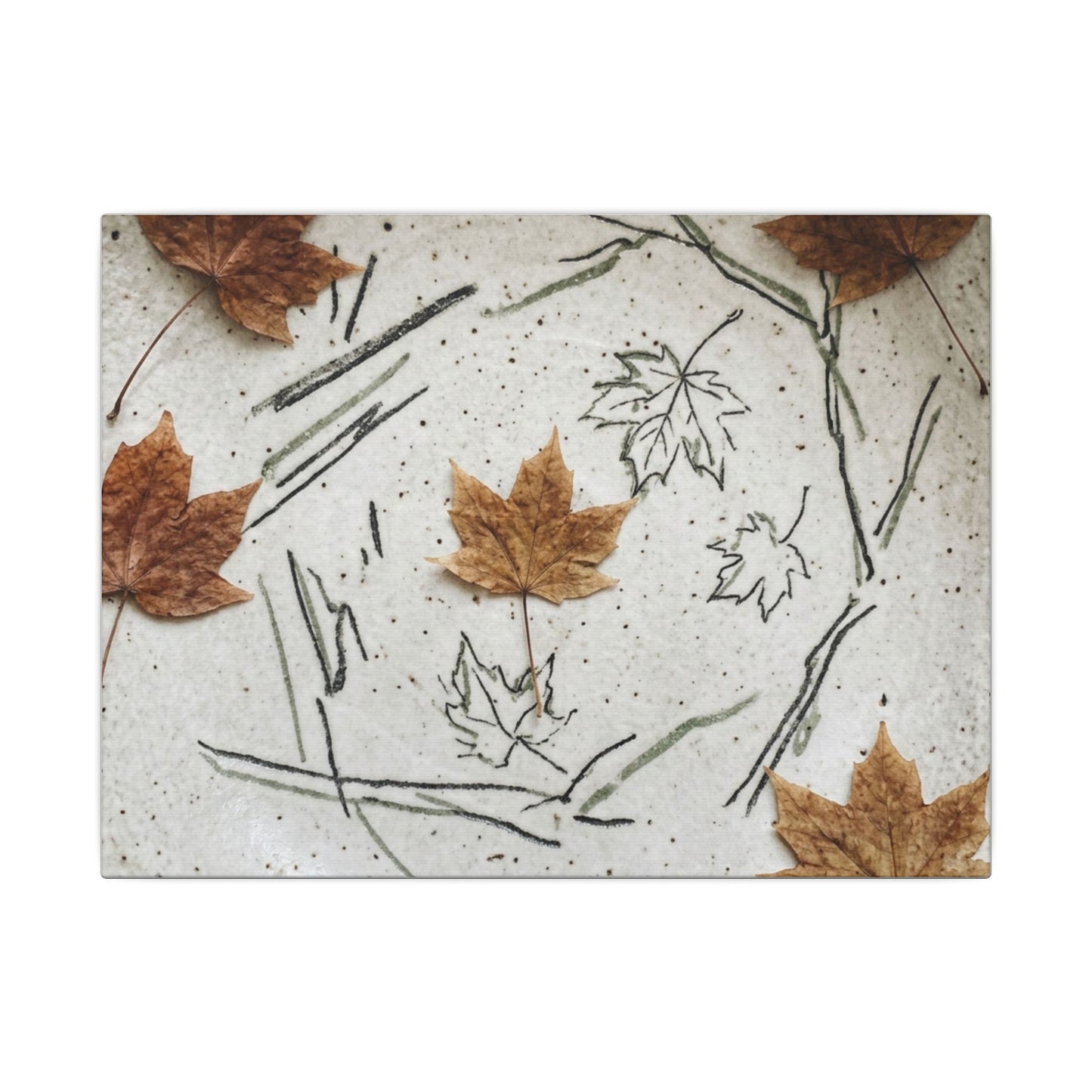 Ceramic Bowl Autumn Canvas Art | Japandi Elegant Design