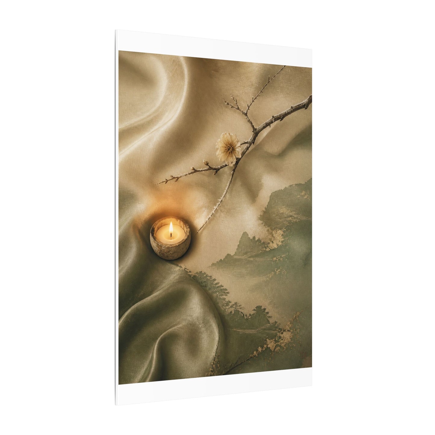 Silk Drape Japanese Pattern Canvas Art | Warm Japandi Art