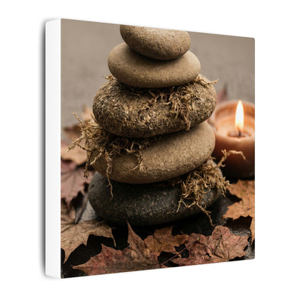 River Stones Canvas Art | Autumn Japandi Texture Art