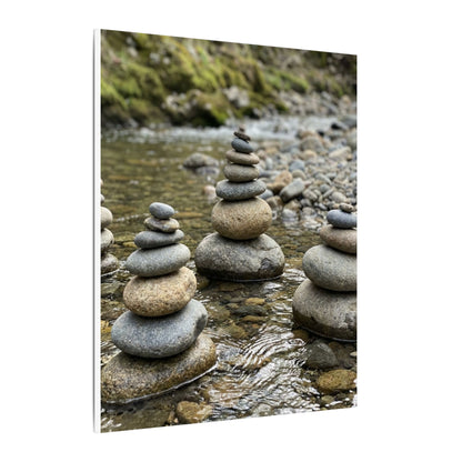 Zen River Stones in Dawn | Karesansui Canvas Art
