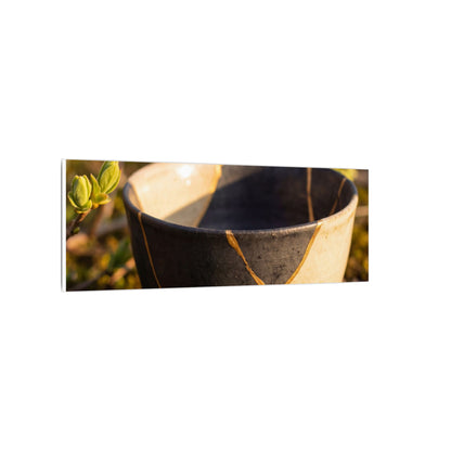 Seijaku Broken Pottery Canvas Art - Kintsugi Gold Repair