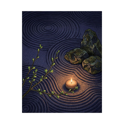 Rock Garden Wall Art Print | Spring Zen Ukiyo E Inspired Art