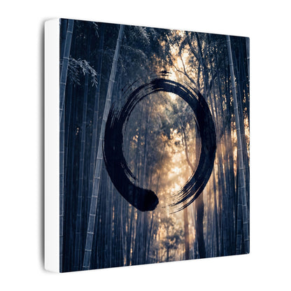 Bamboo Grove Canvas Art | Winter Zen Enso Art