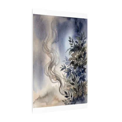 Incense Smoke Summer Canvas Art | Japandi Cozy Design