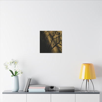 Golden Hour Shadow Play Canvas Art - Dark Japandi Seijaku