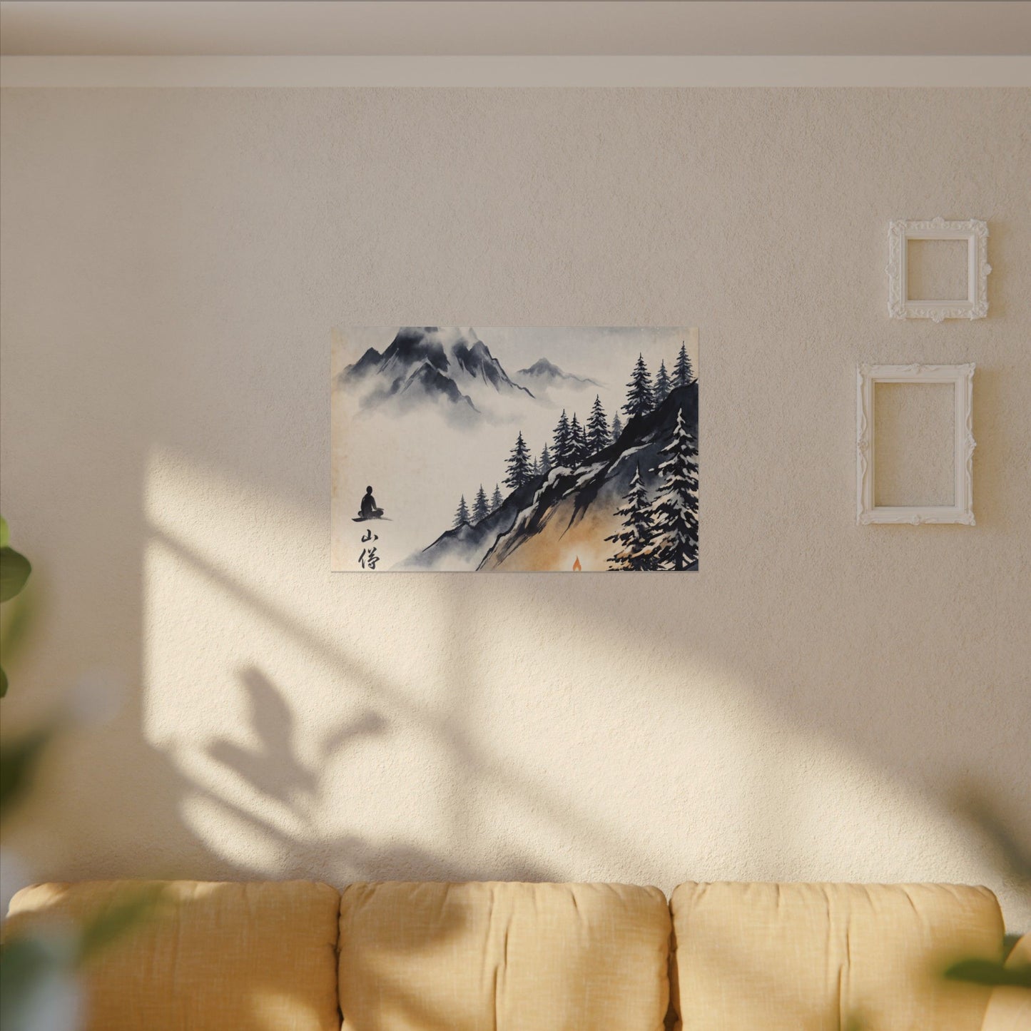 Mountain Mist Canvas Art | Winter Zen Ukiyo E Inspired Art
