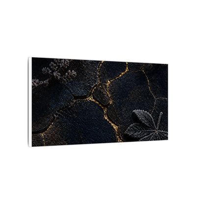 Candlelight Cracked Earth Canvas Art - Dark Japandi Ma