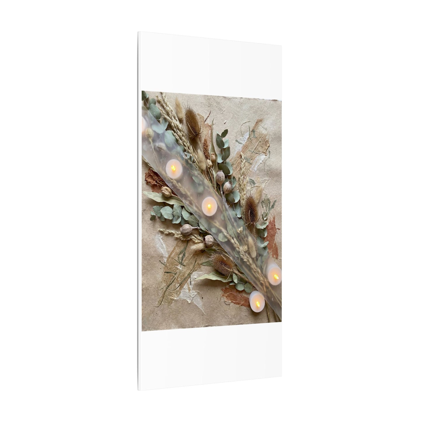 Candlelight Dried Flowers Canvas Art - Japandi Kanso