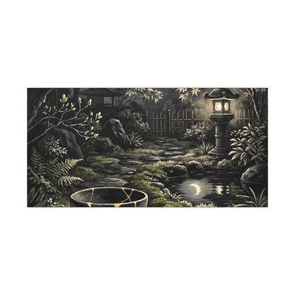 Kintsugi Moonlit Garden in Dappled | Gold Repair Canvas Art