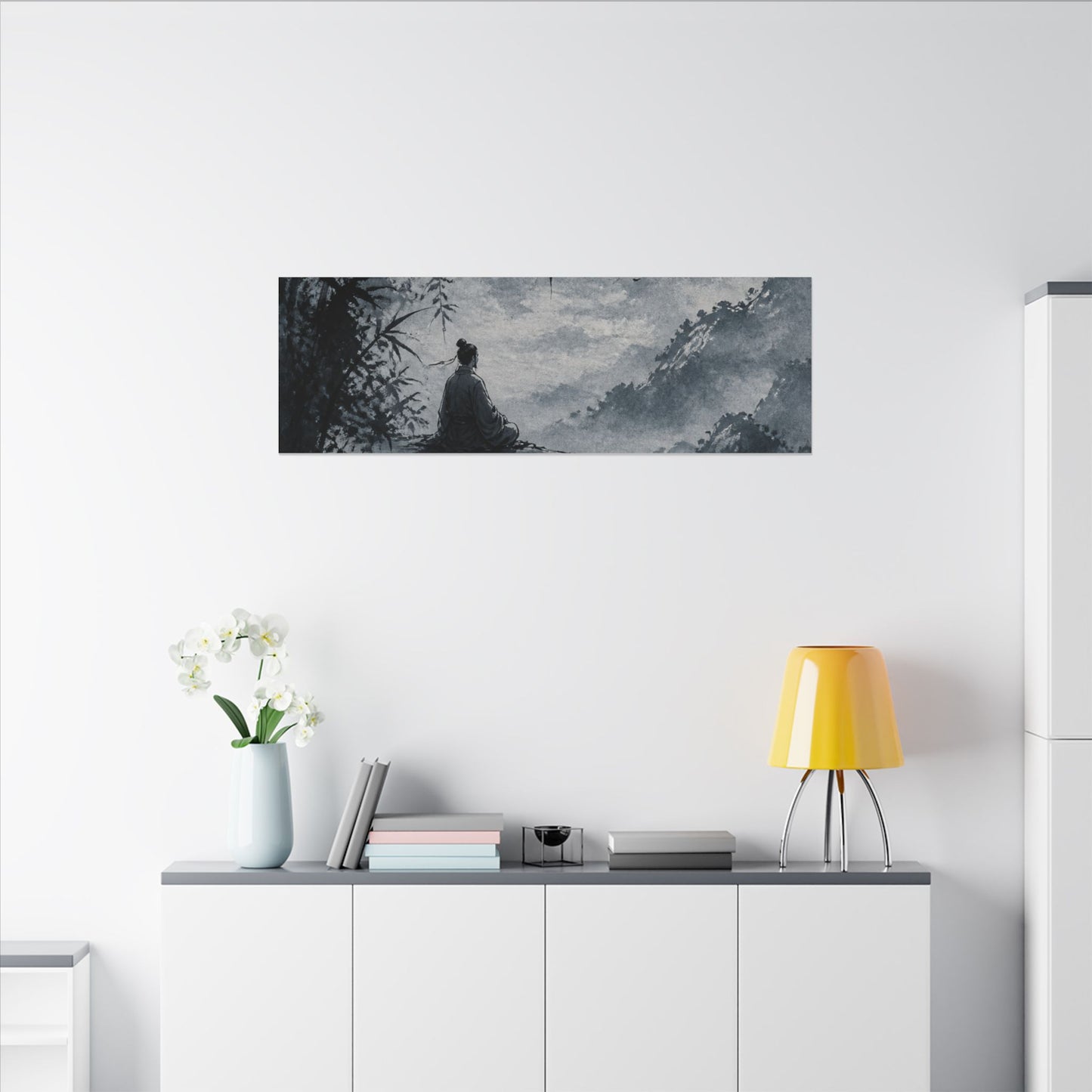 Ink Brushstroke Sumi E Canvas Art | Serene Zen Art