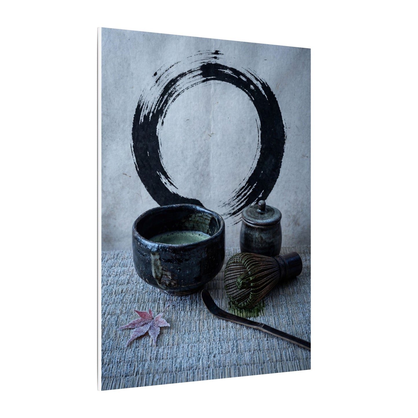 Tea Ceremony Canvas Art | Winter Zen Enso Art