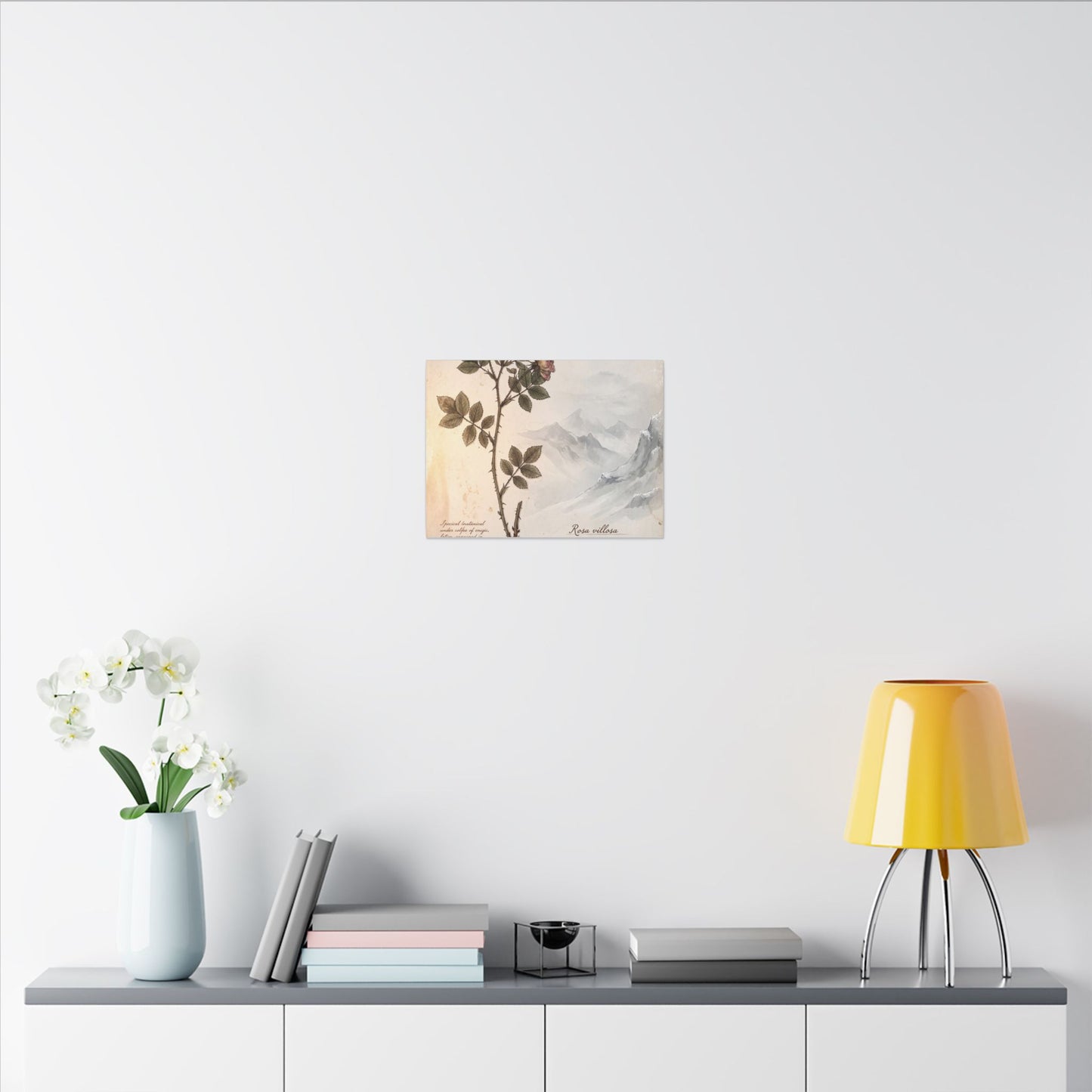 Winter Mountain Mist Herbarium Canvas Art | Earthy Decor