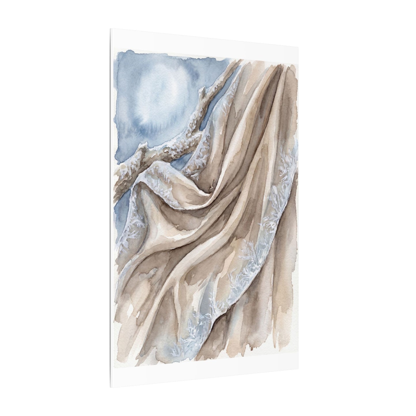 Silk Drape Winter Canvas Art | Japandi Cozy Design
