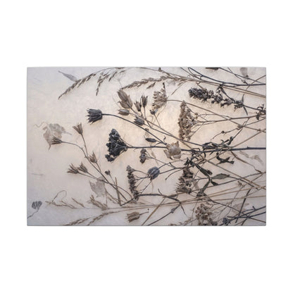 Elegant Dried Flowers Canvas Art - Japanese Pattern Japandi