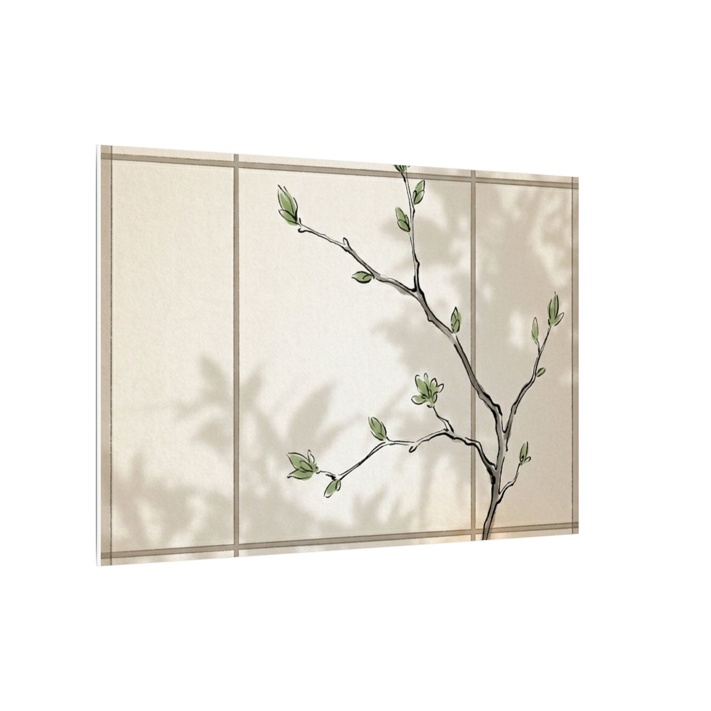 Shoji Screen Spring Canvas Art | Japandi Cozy Design