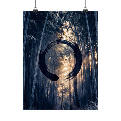 Golden Hour Bamboo Grove Wall Art Print - Zen Shibui Art Print
