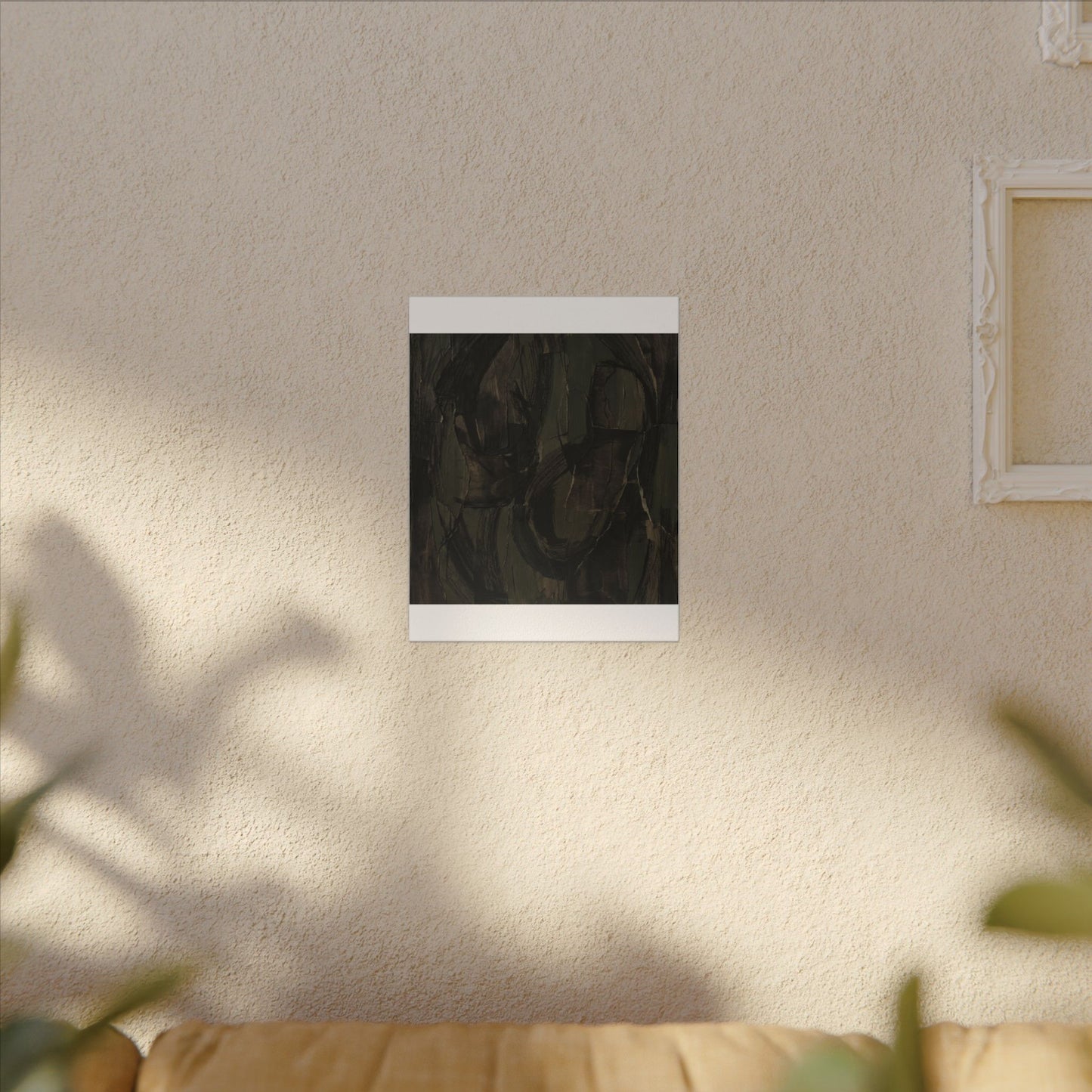 Mixed Media Dark Japandi Textured Canvas Art