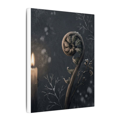 Candlelight Fern Unfurling Canvas Art - Japandi Ma