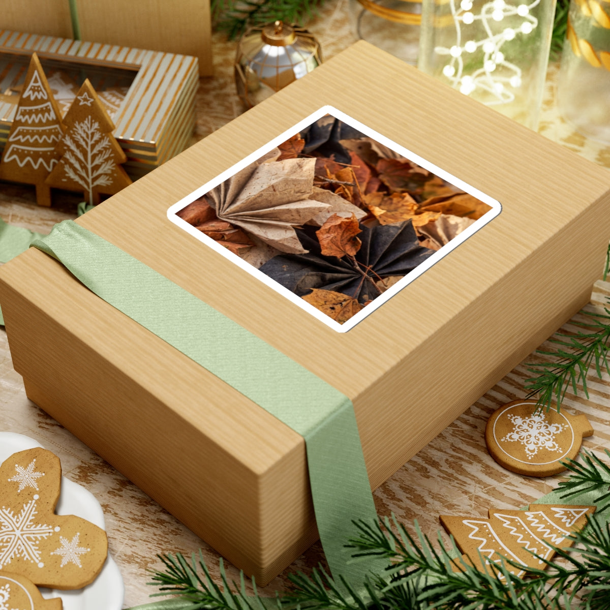 Japandi Paper Fold in Golden Hour | Texture Sticker
