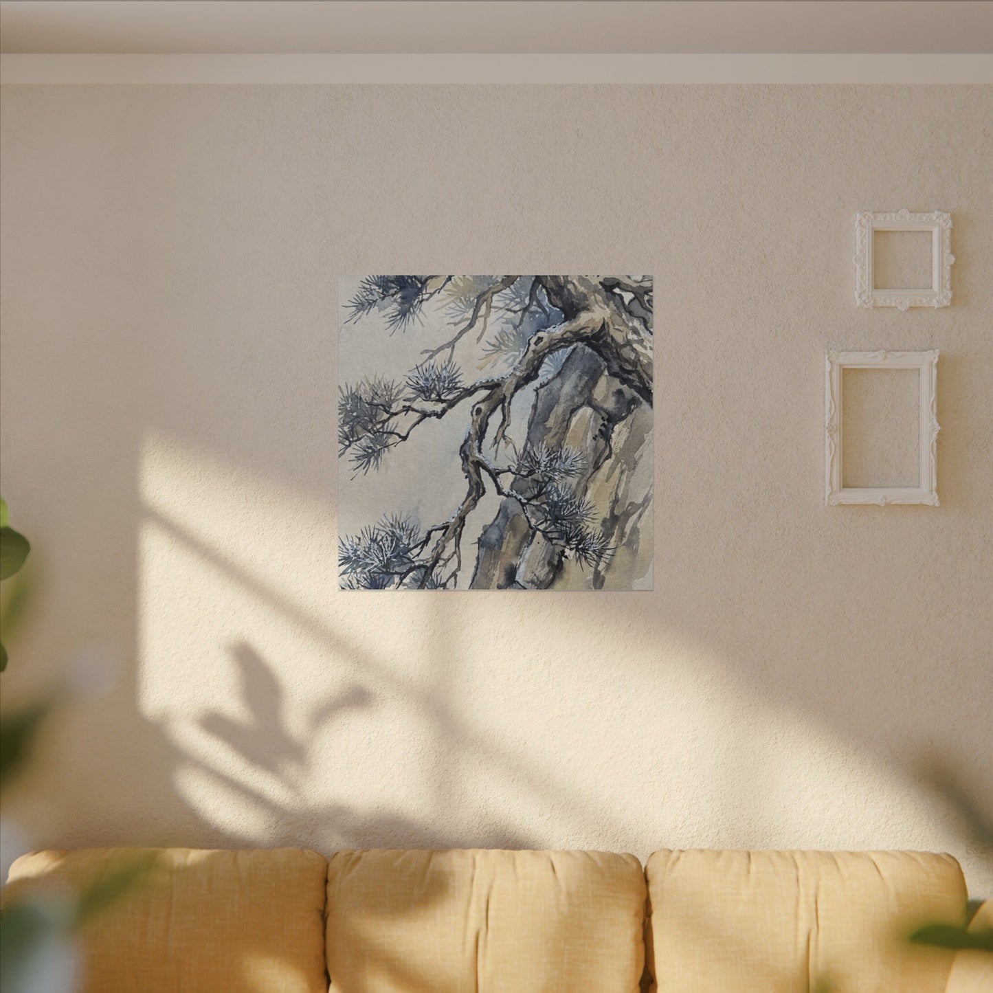 Moonlight Pine Tree Canvas Art - Japandi Seijaku