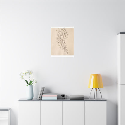 Japandi Wisteria in Golden Hour | Minimal Line Canvas Art