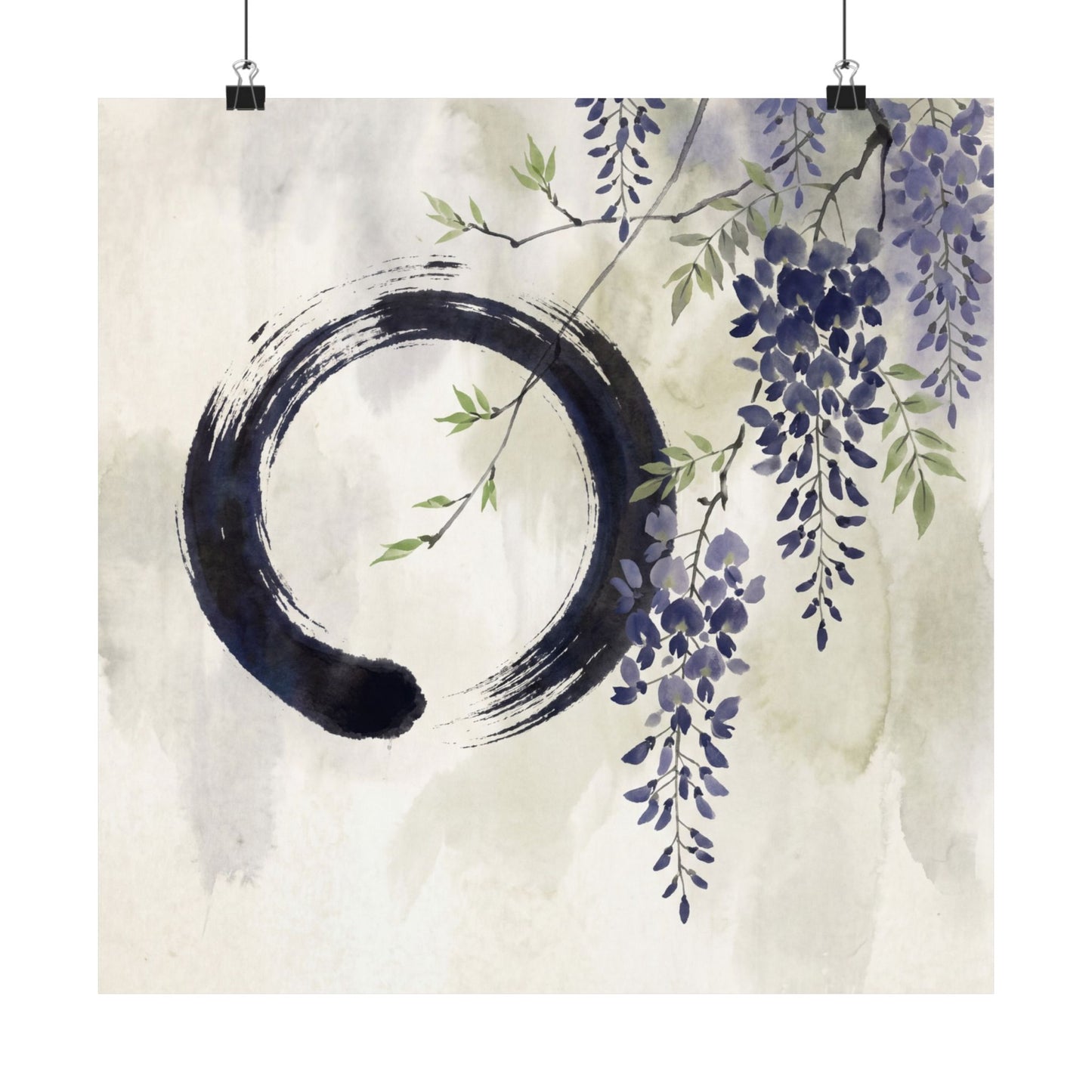 Overcast Wisteria Wall Art Print - Zen Shibui