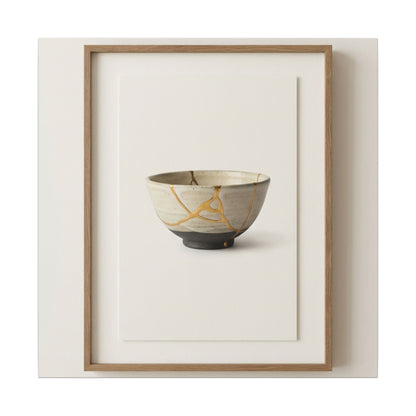 Kintsugi Charcoal Canvas Art