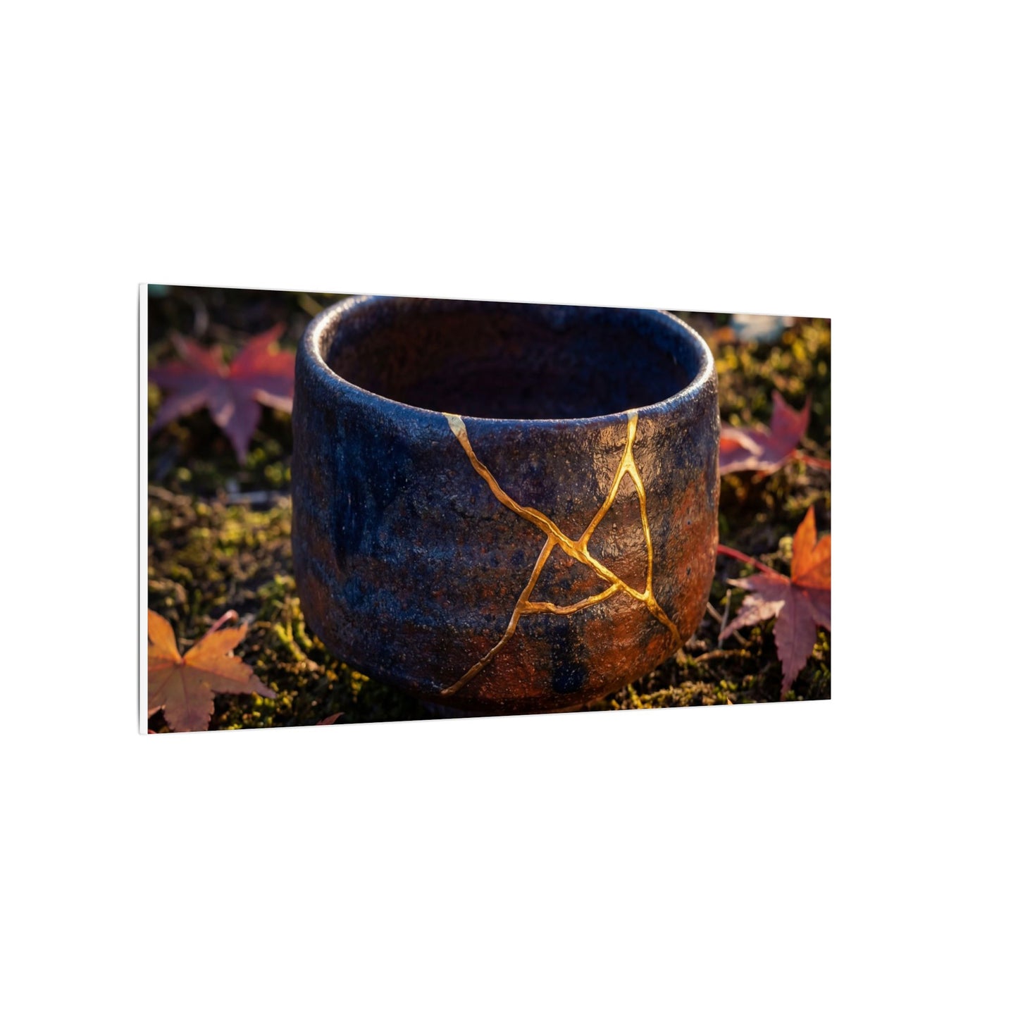 Kanso Moonlit Garden Canvas Art - Kintsugi Gold Repair