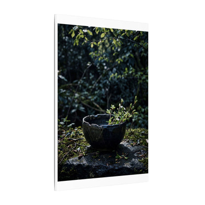 Dappled Ceramic Bowl Canvas Art - Dark Japandi Datsuzoku