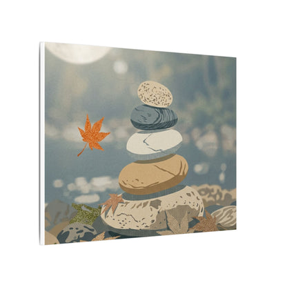 Warm River Stones Canvas Art - Japanese Pattern Japandi