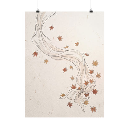 Silk Drape Minimal Line Wall Art Print | Elegant Japandi Art