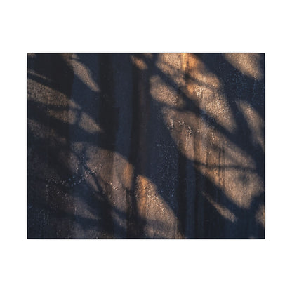 Dark Japandi Shadow Play in Golden Hour | Shadow Zen Canvas Art Art Print
