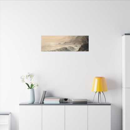 Ocean Wave Spring Canvas Art | Japandi Elegant Design