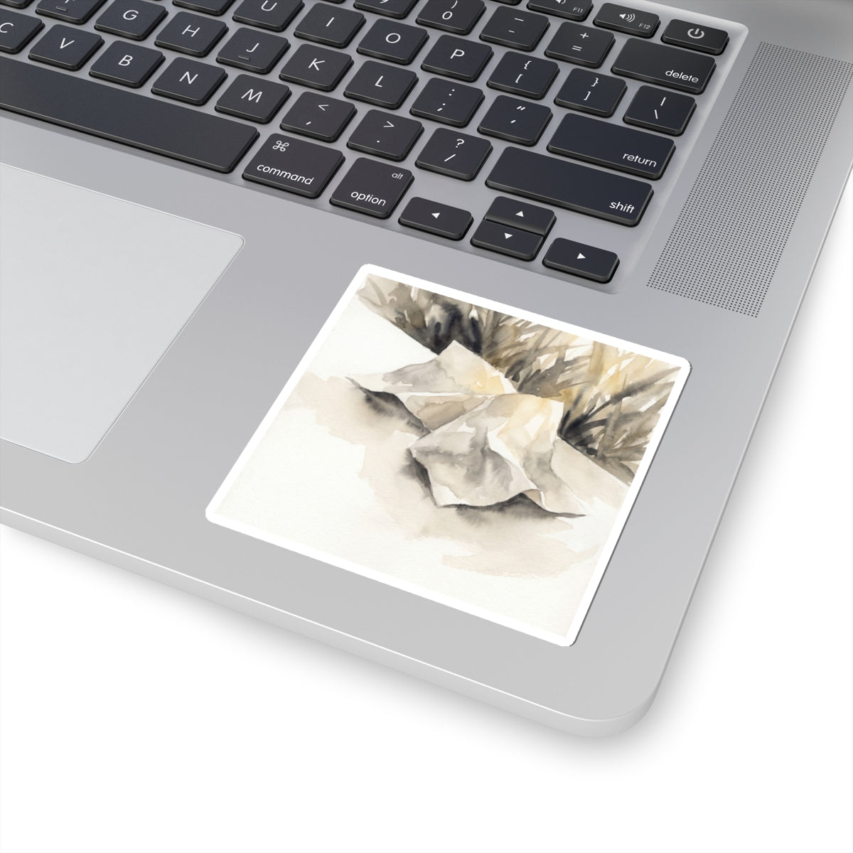 Neutral Paper Fold Sticker - Watercolor Japandi Art Print