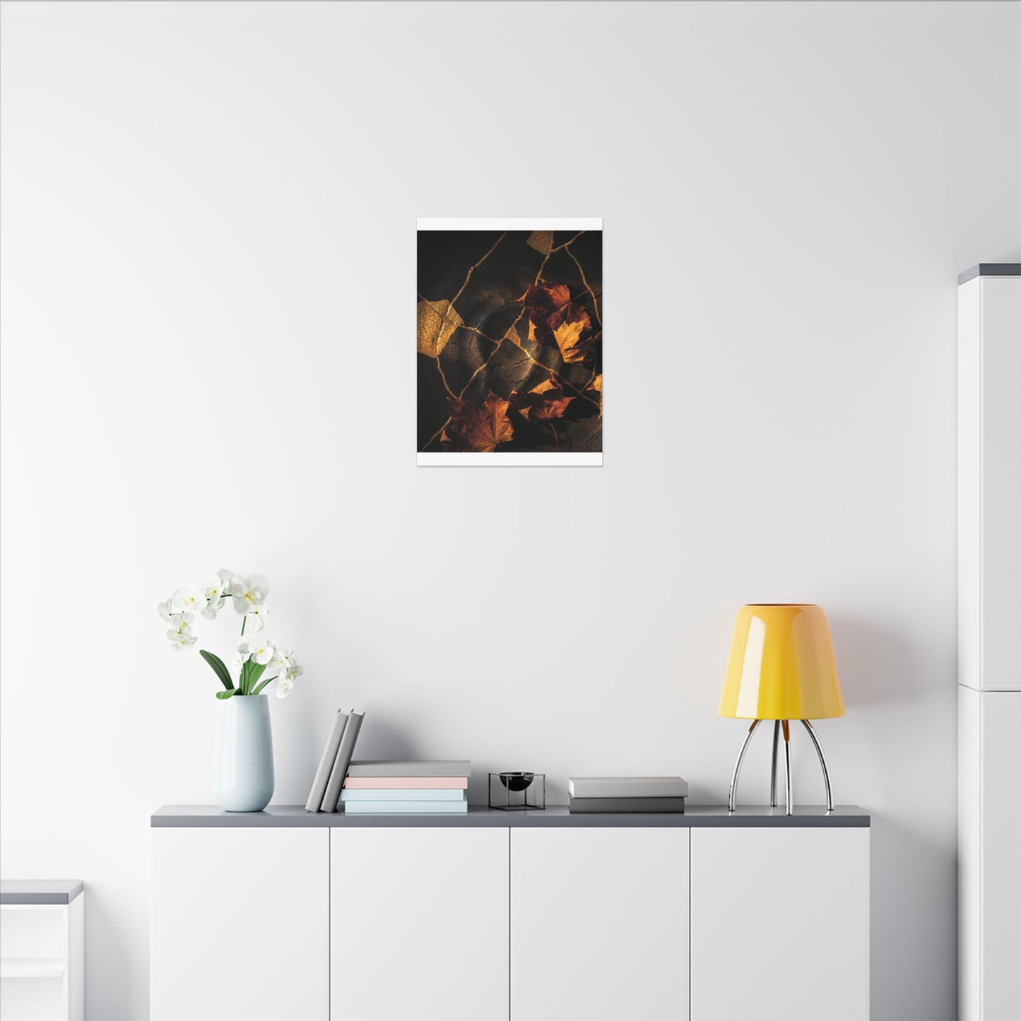 Resilient Shadow Play Canvas Art - Crackle Gold Kintsugi