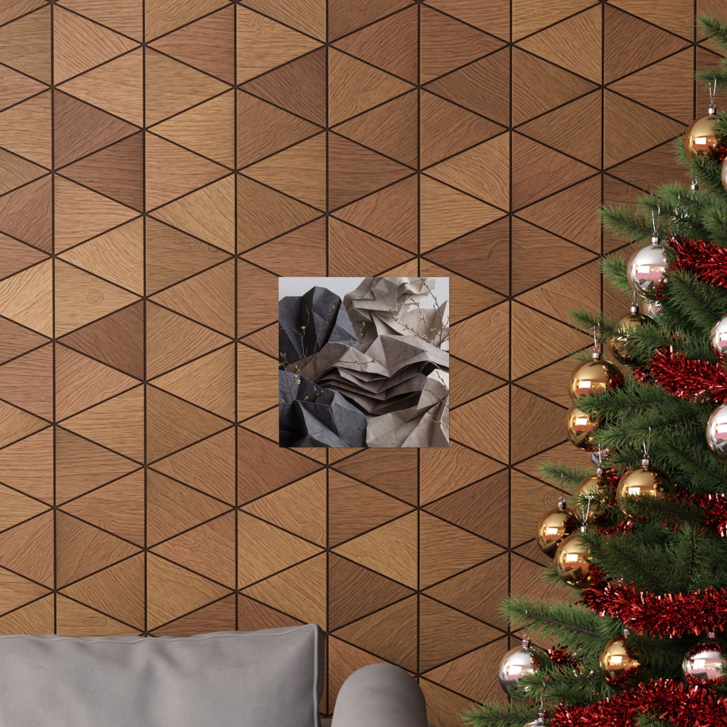 Paper Fold Texture Wall Art Print | Earthy Japandi Art