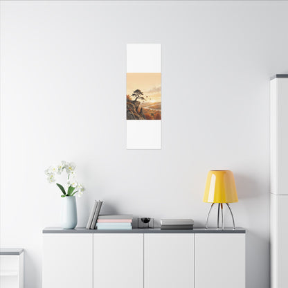 Pine Tree Autumn Canvas Art | Japandi Warm Design
