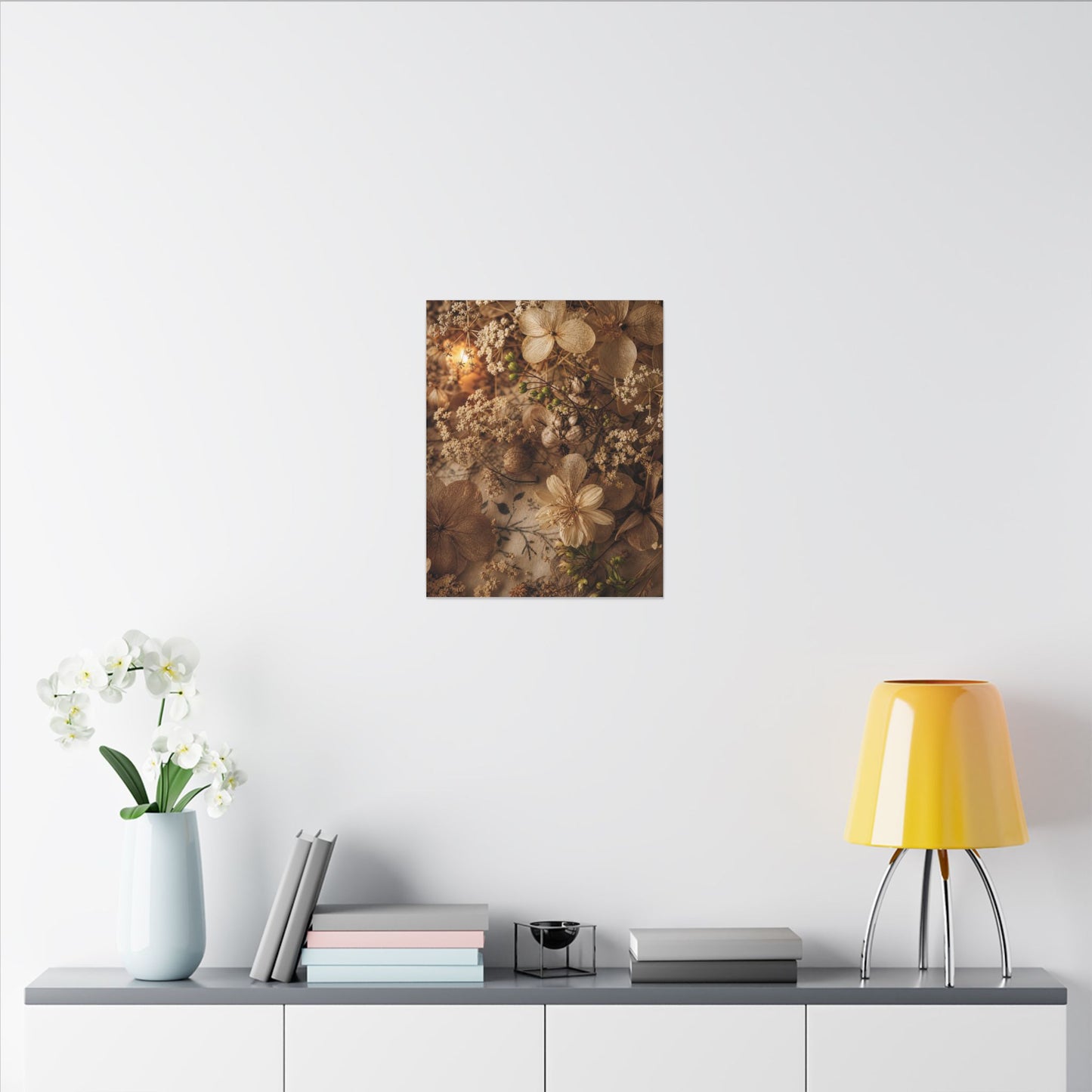 Spring Dried Flowers Japanese Pattern Canvas Art | Earthy Decor