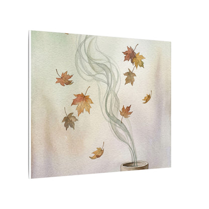 Incense Smoke Canvas Art | Autumn Japandi Watercolor Art
