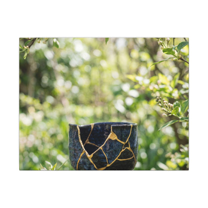 Kintsugi Broken Pottery in Dappled | Broken Beauty Canvas Art Art Print