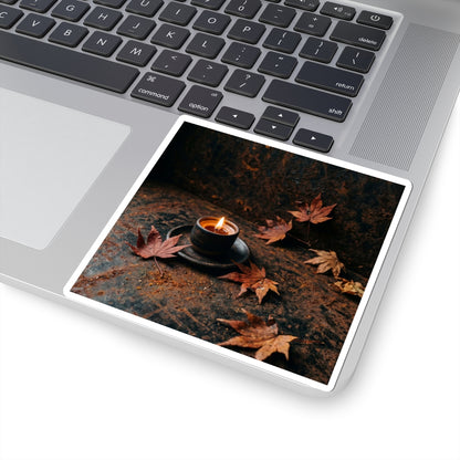 Sophisticated Rust Patina Sticker - Shadow Zen Dark Japandi Art Print